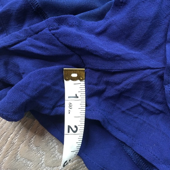 Lulus V-Neck Rayon Lined Back Zip Faux Wrap Front Skirt Romper Blue Size XS - Picture 8 of 8